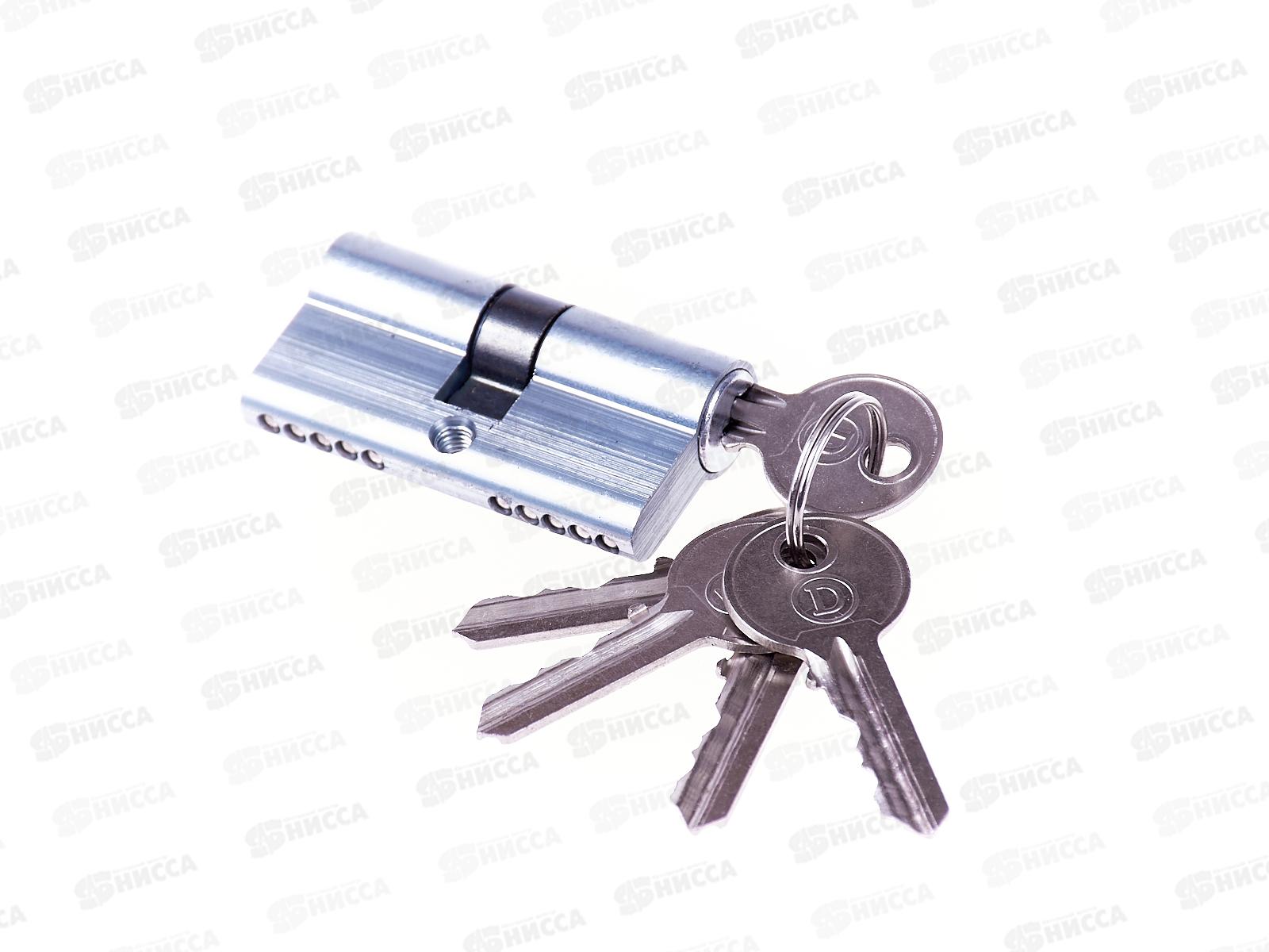 Личинка для замка (5 ключей) 60мм хром (044683) *12  Ж