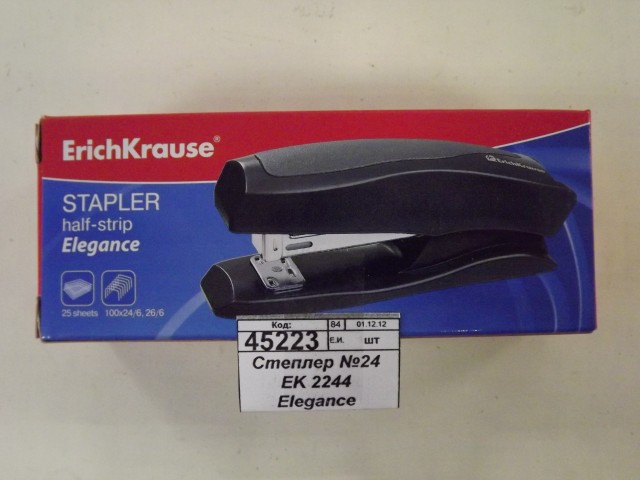 Степлер №24 EK 2244 Elegance Half-strip, до 20л, асс. *12/72