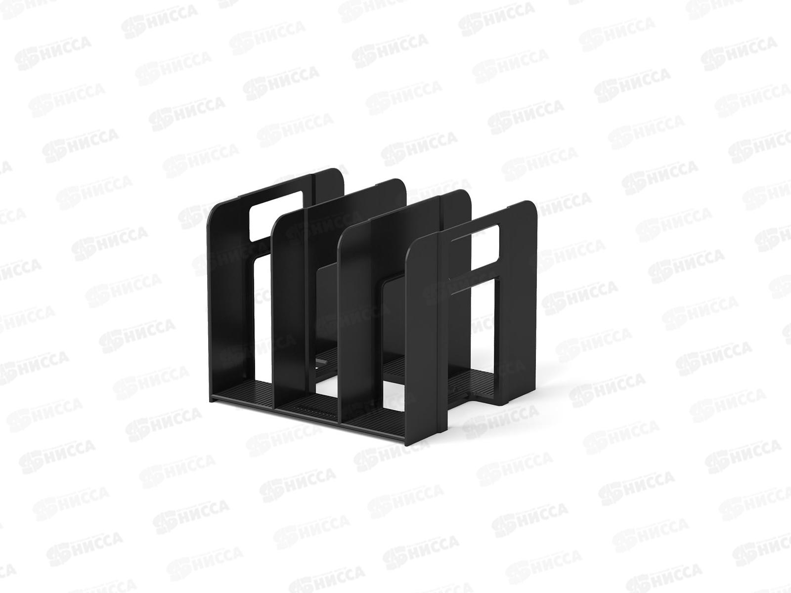 Лоток вертикальный EK 16589 3 секции, монолитный, черный *2/24