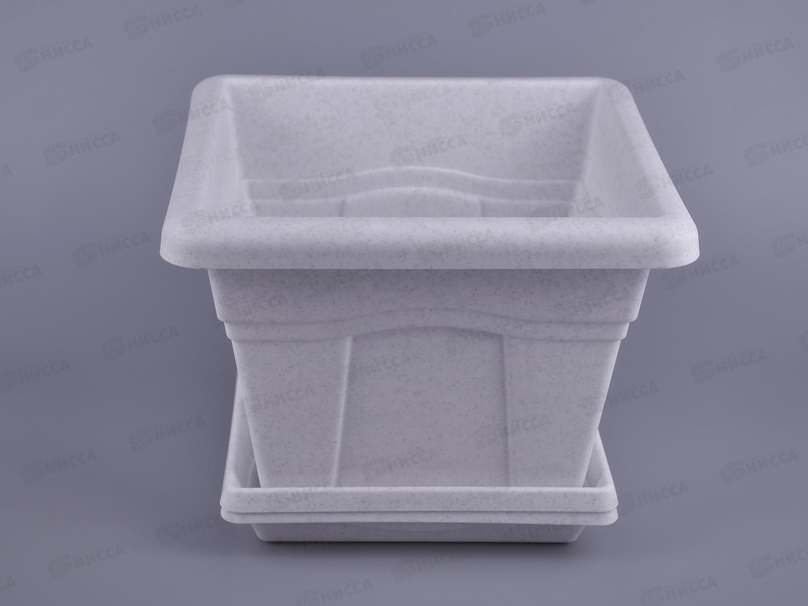 Горшок Квадро-5,1л Мраморный  с поддоном   163 М АВ *10