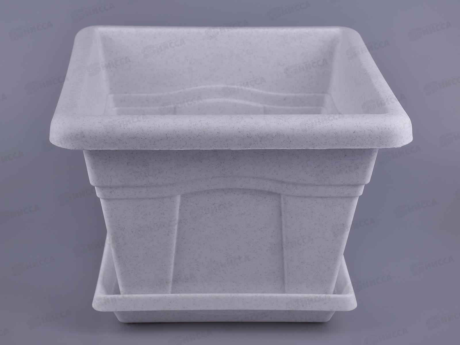 Горшок Квадро-8,1л Мрамор с поддоном   164 М АВ *12