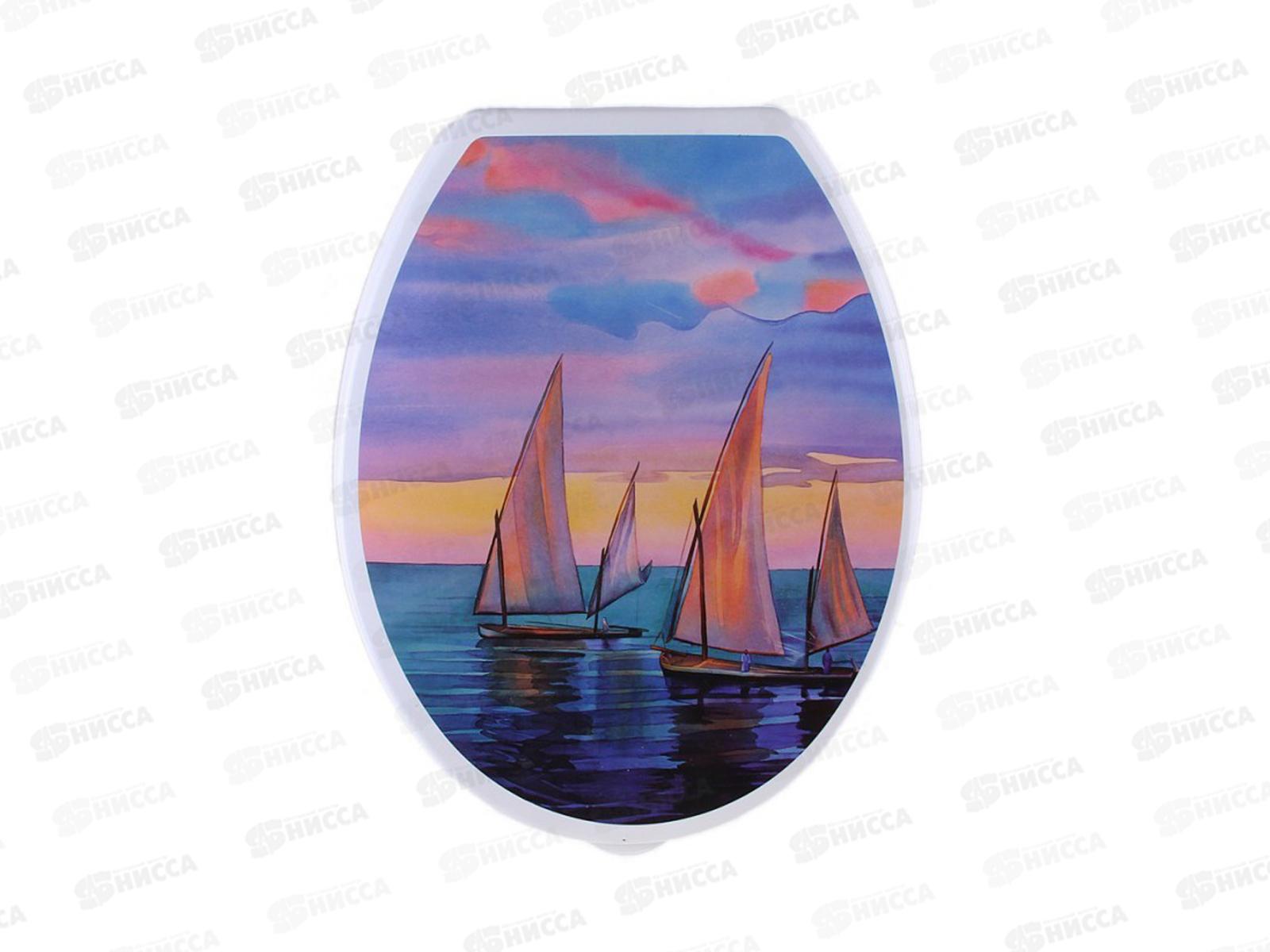 Сиденье на унитаз  МП с рисунком Кораблики *10