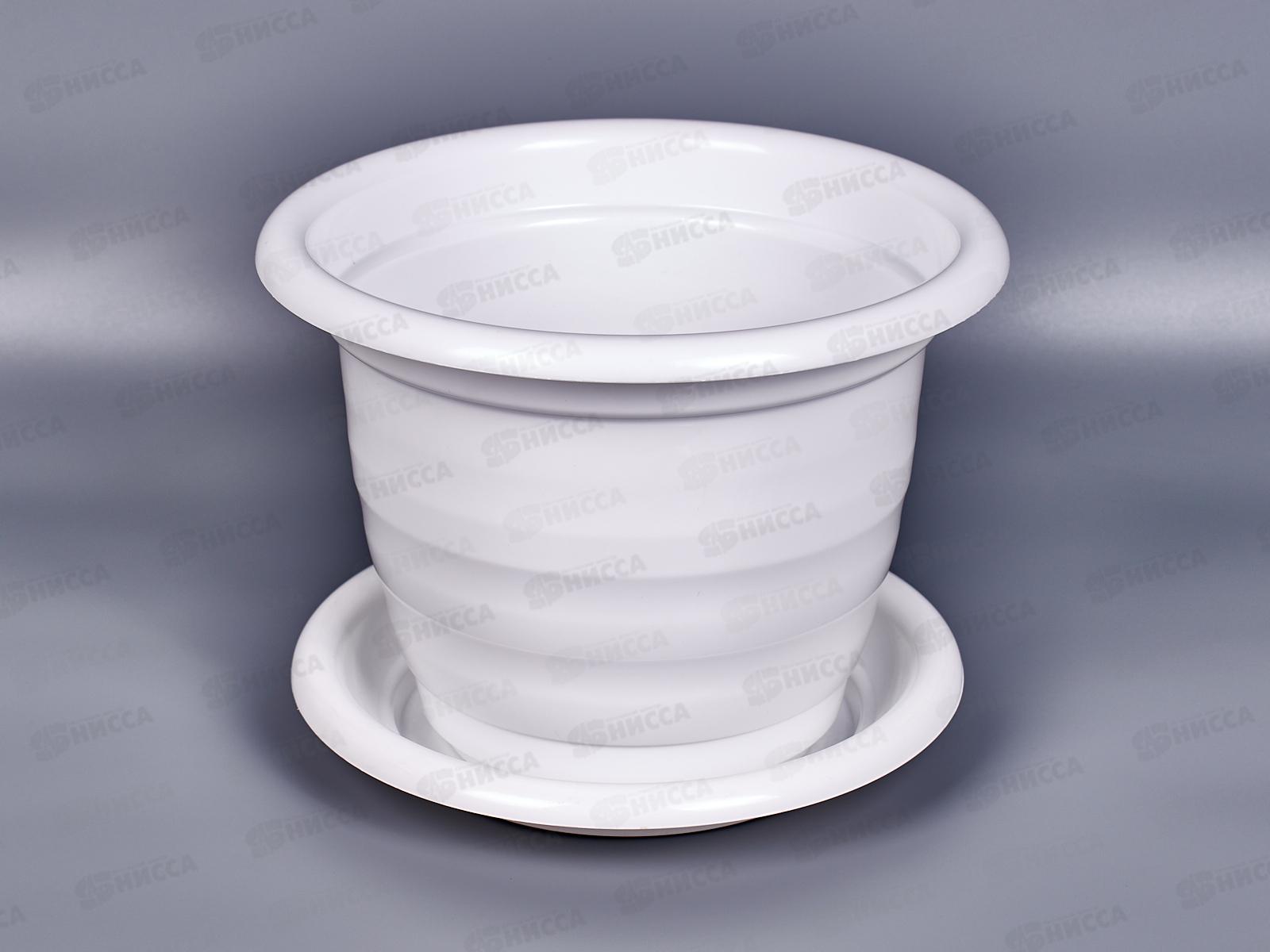 Горшок цветочный &quotВиола&quot 3,5 л с поддоном (белый) *18 М1339