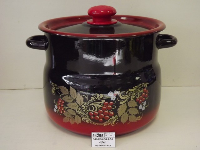 Кастрюля 5,5л сферическая черно-красная С1917.38 *4