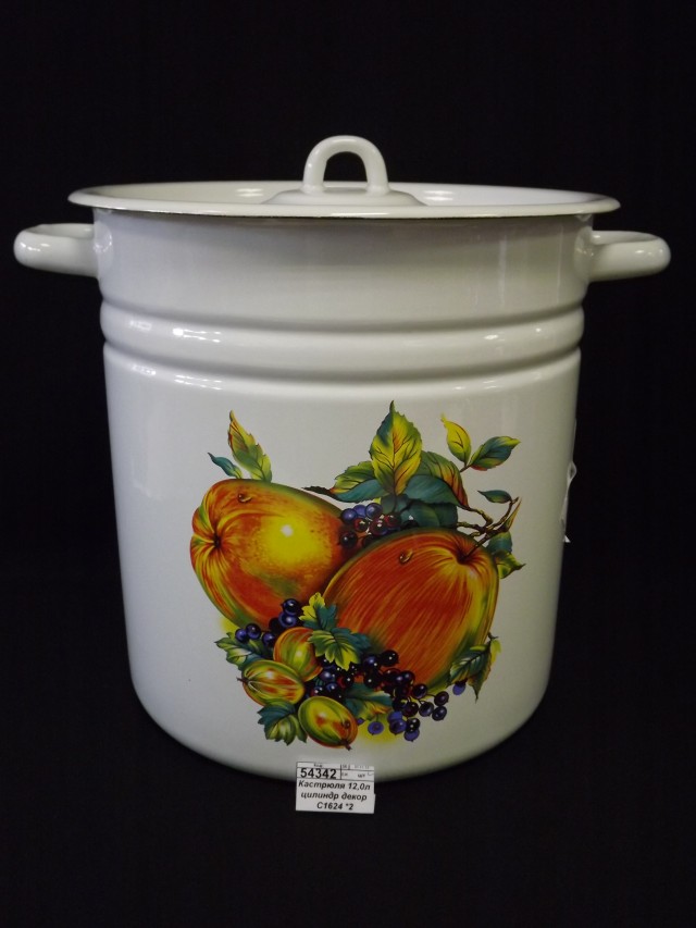 Кастрюля 12,0л цилиндрическая декорированная С1624 *2