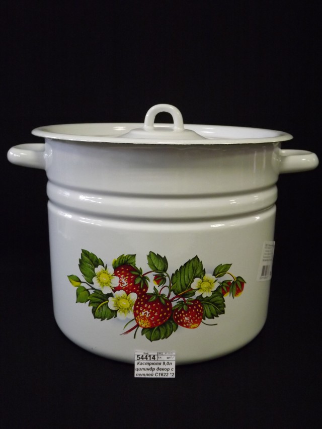 Кастрюля 9,0л цилиндрическая декорированная с петлей С1622 *2