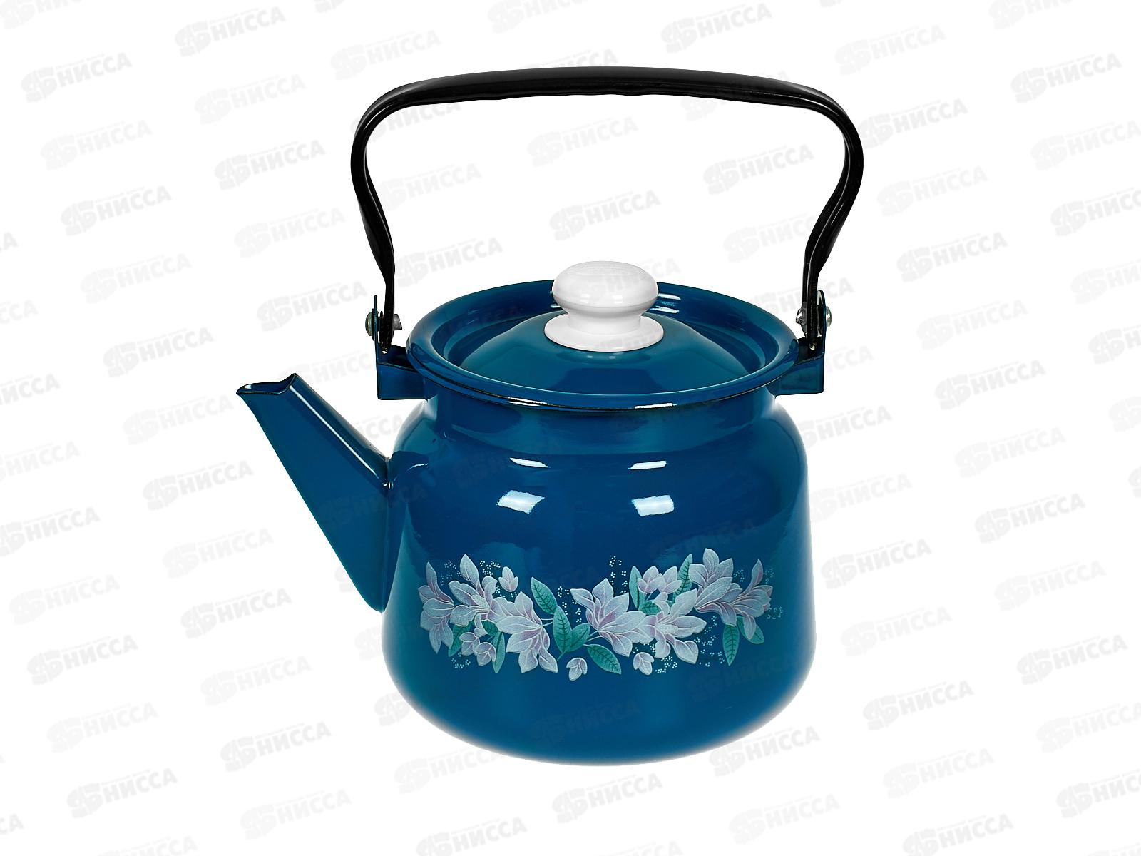 Чайник 2,3л декорированный васильковый с кнопкой С2714.34 *4