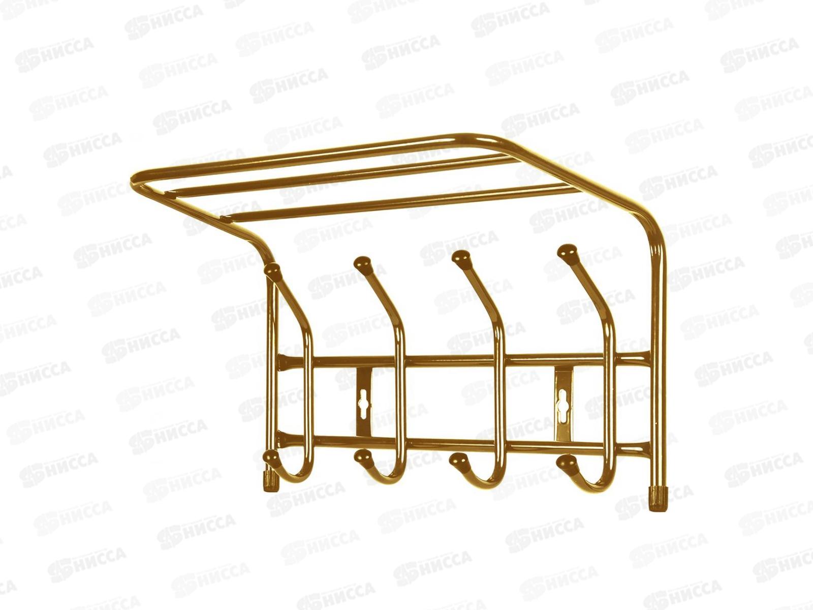 Вешалка настенная с полкой 400*238*268мм (4 крючка) ВП4