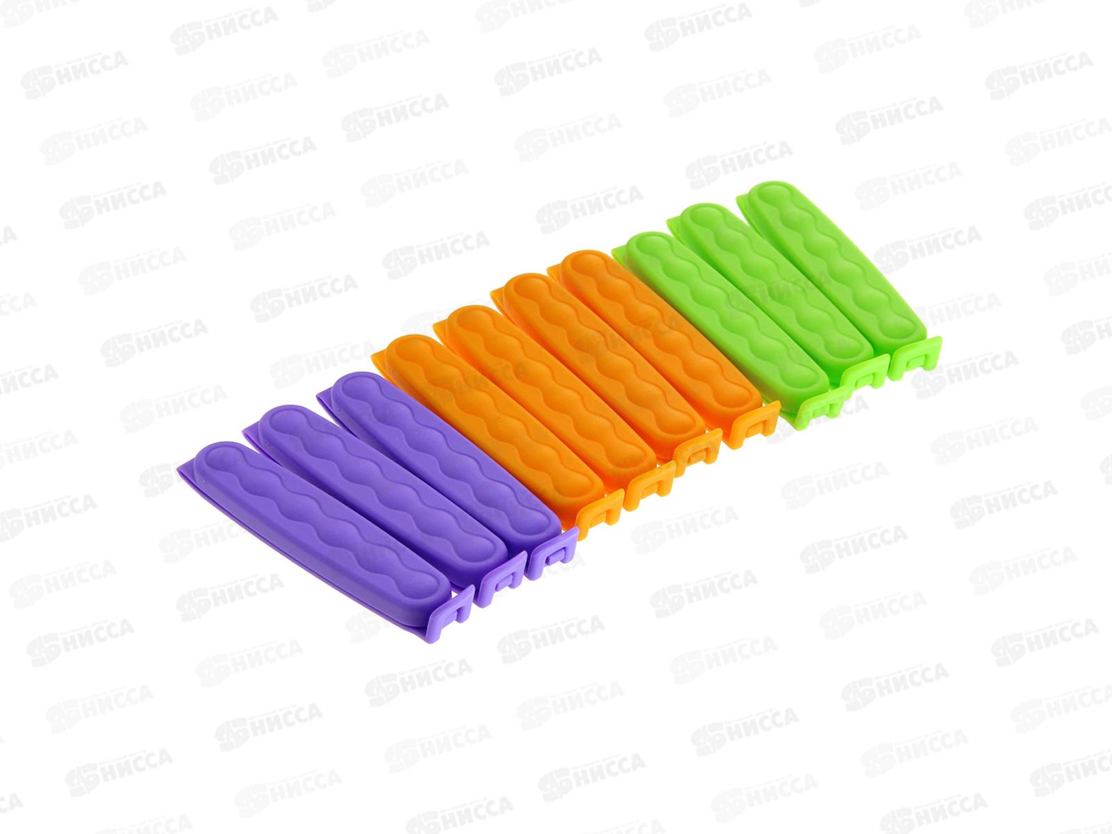 Зажим для пакетов Клипер 10шт C54 колор *25