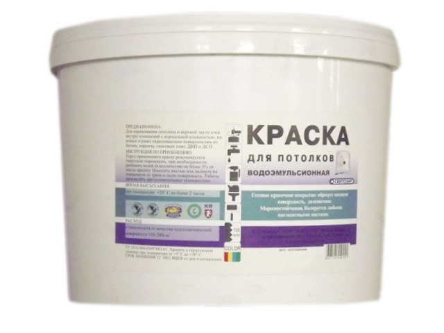 Краска водоэмульсионная для потолков Святозар 7кг