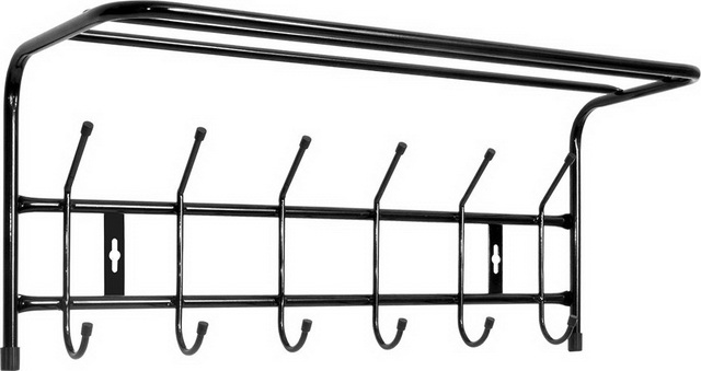 Вешалка настенная с полкой 600*238*268мм (6 крючков) ВП6