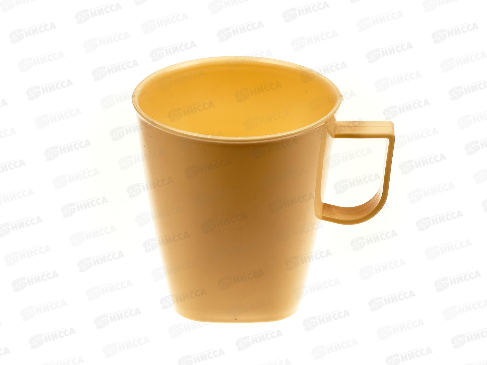 Кружка пластмассовая  360 мл бежевая  *32