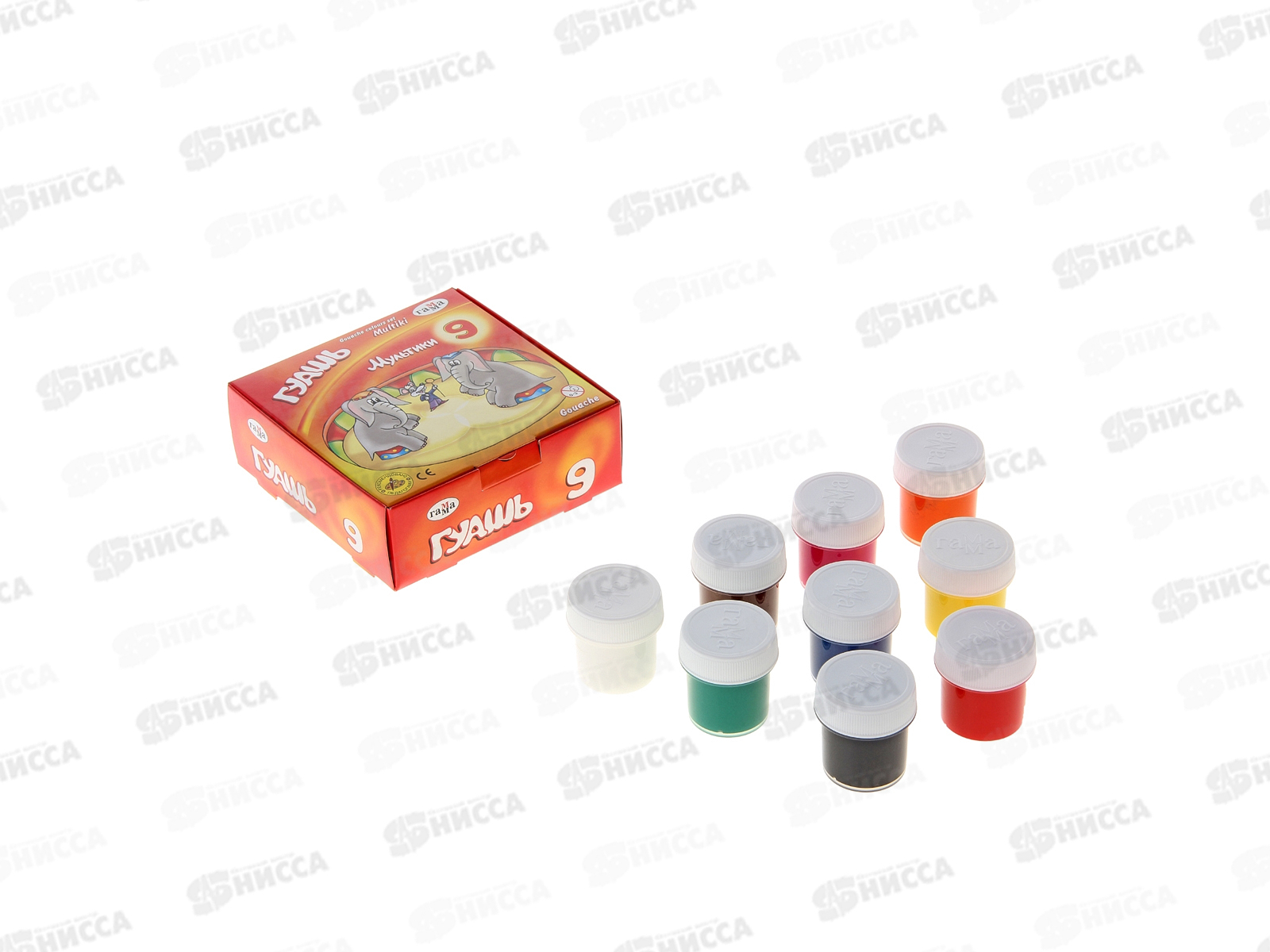 Гуашь художественная ГАММА Мультики  9цветов 20мл, 221031 *36
