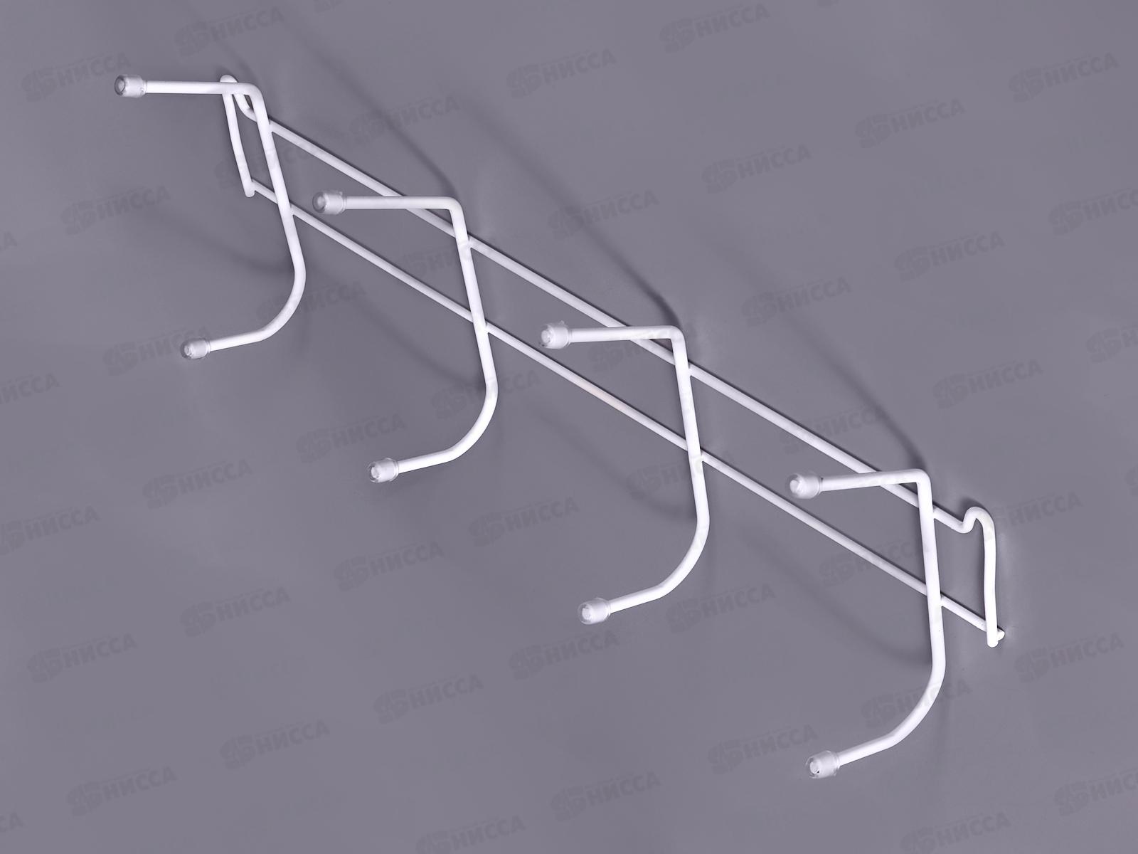 Вешалка для одежды 4 крючка белая АМ 04  *10   03118