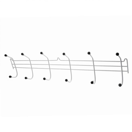 Вешалка для одежды 6 крючков белая АМ 06  *10  05820