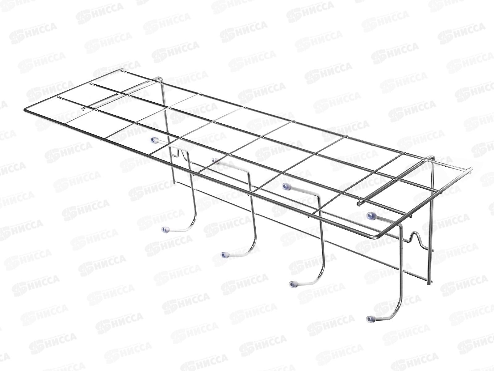 Вешалка для одежды 4 крючка с полкой хром АМ 05С  *4   01871
