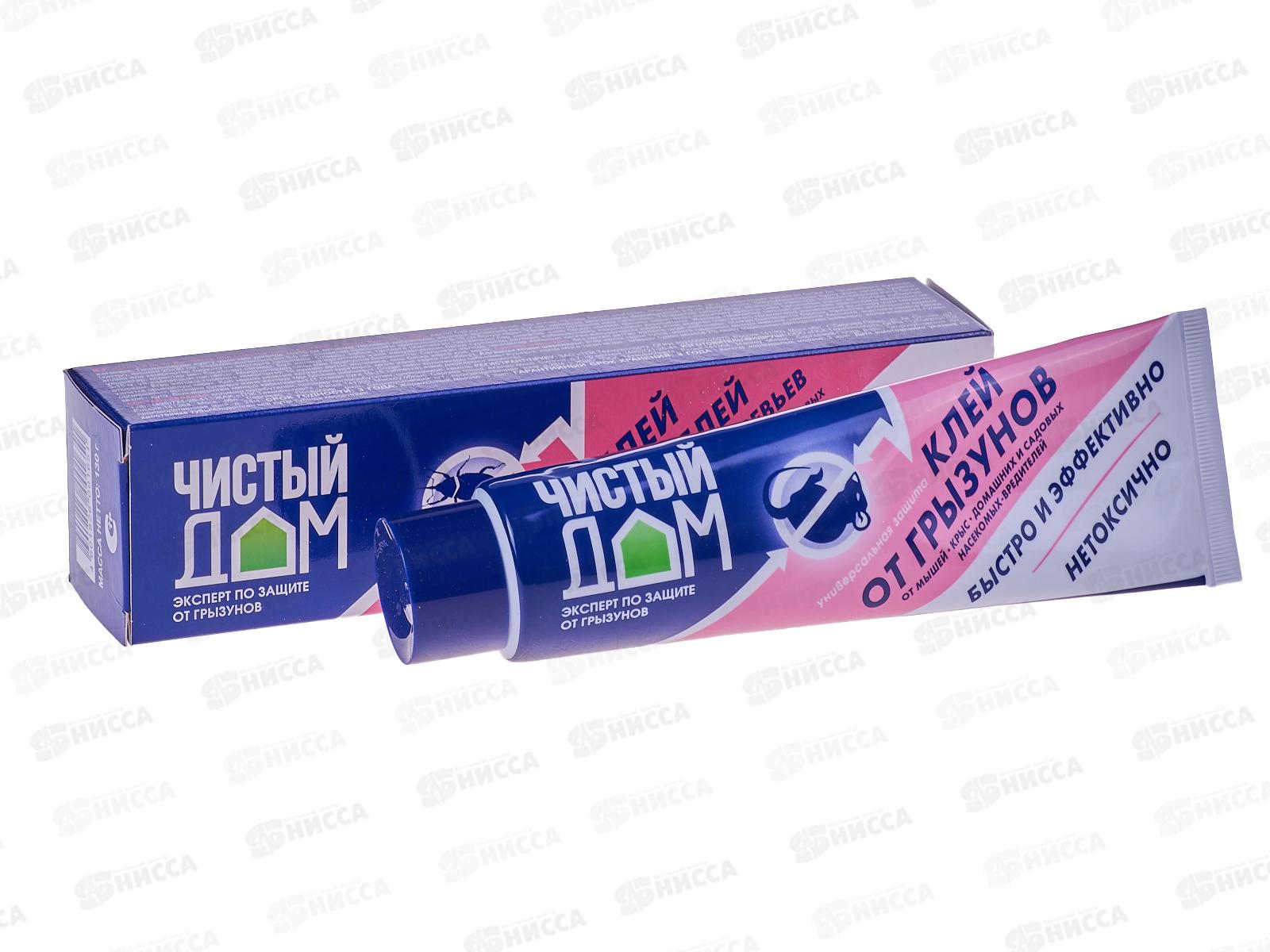 ЧИСТЫЙ ДОМ клей от грызунов  и насекомых  в тубе 130г *24