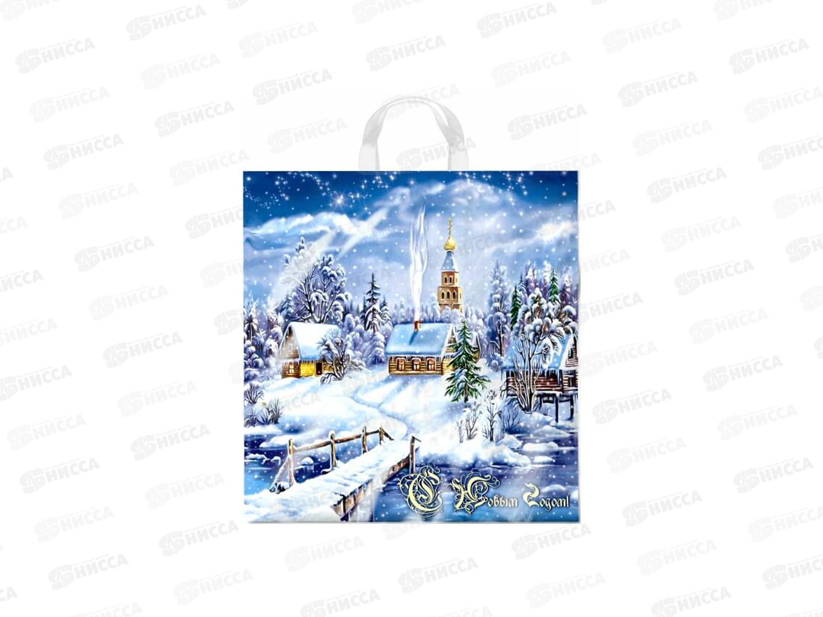 Пакет сумка Новый Год 40*42  Снежное царство *25/500
