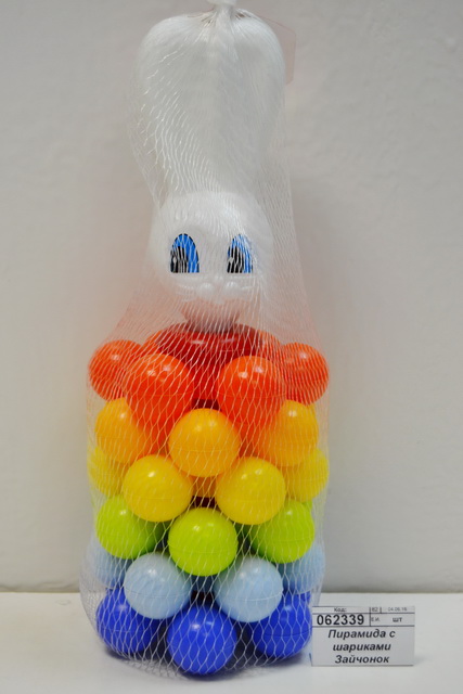 Пирамида с шариками &quotЗайка&quot, 22см 9246 в сетке *26