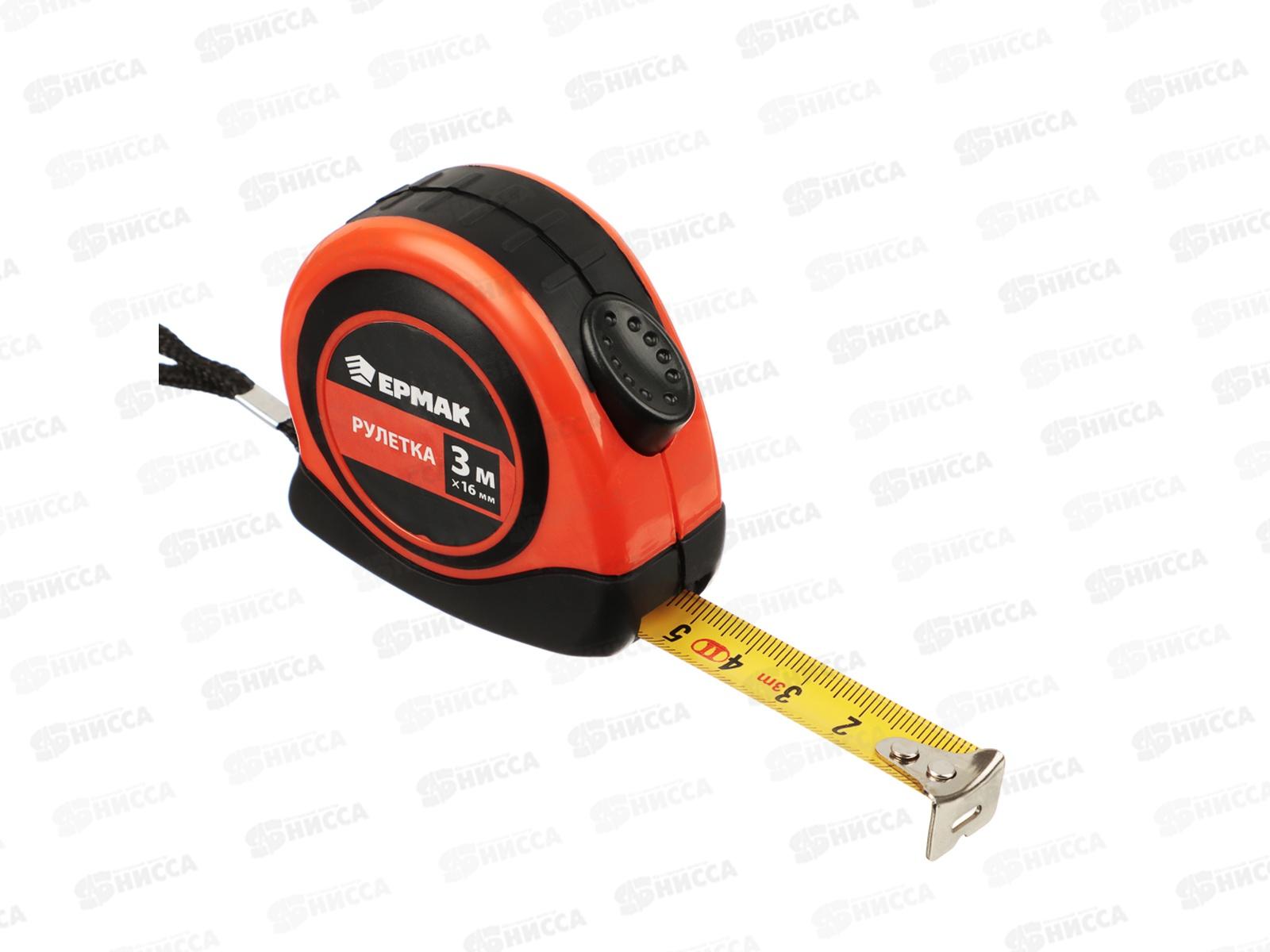 Рулетка 3м ЕРМАК "Автостоп", двухкомпонентный корпус 658-120   г *12