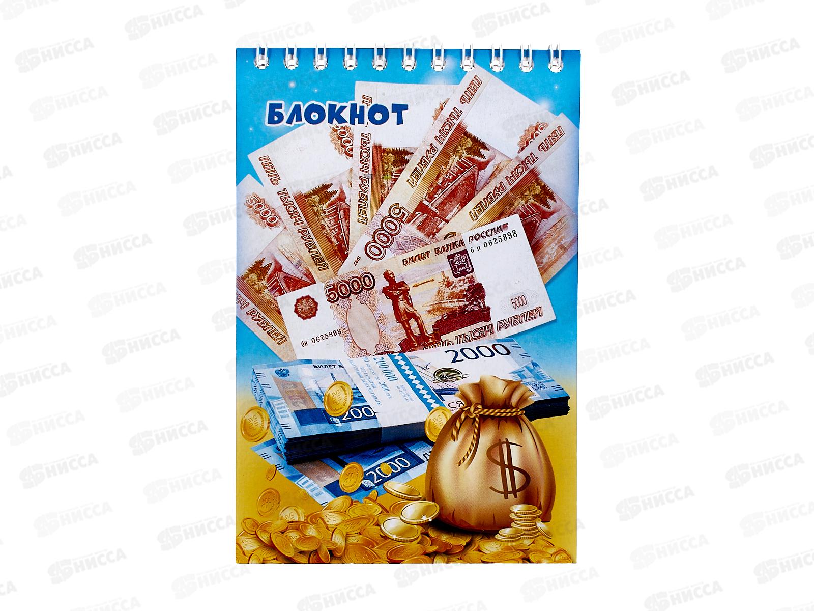 Блокнот 48листов ПГС Деньги, 100*150, на  гребне. *12