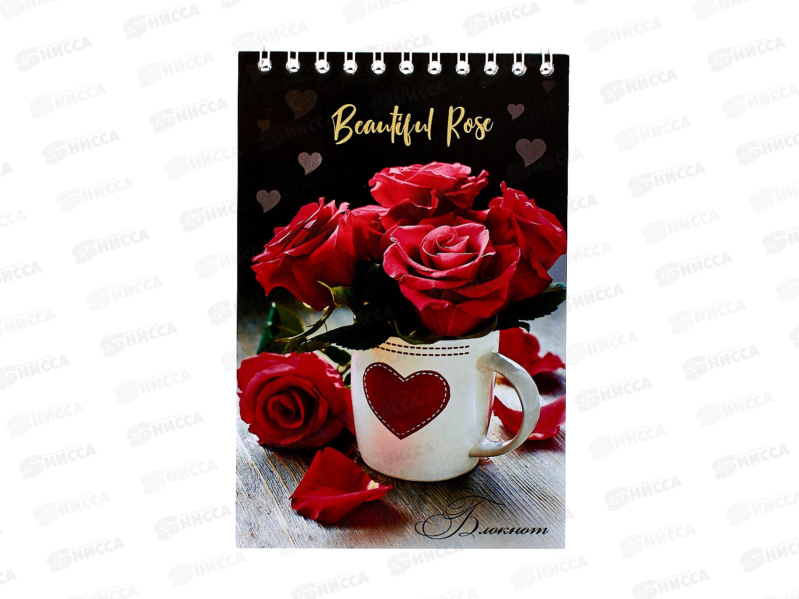 Блокнот 48листов ПГС Роза, 100*150,на гребне. *12