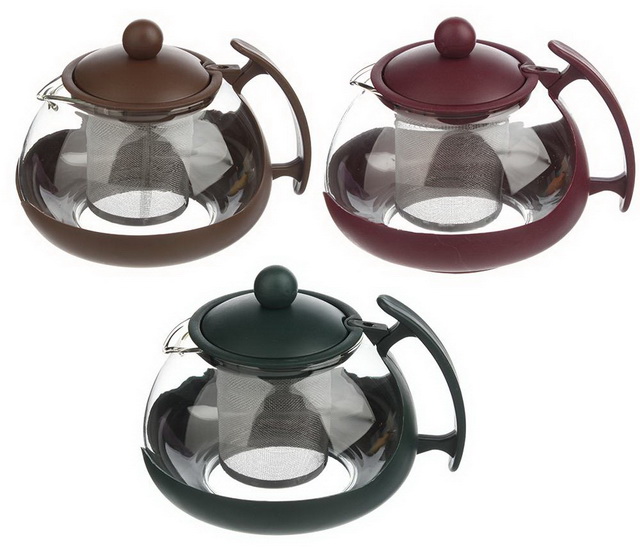 Чайник заварочный с сеточкой 750мл овальный 850-704  г