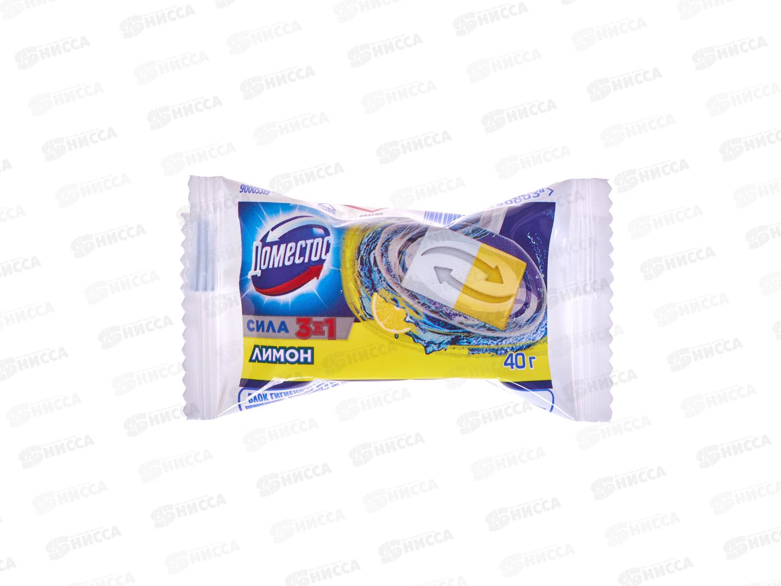ДОМЕСТОС гигиенический блок для унитаза запасной Лимон 40г *24