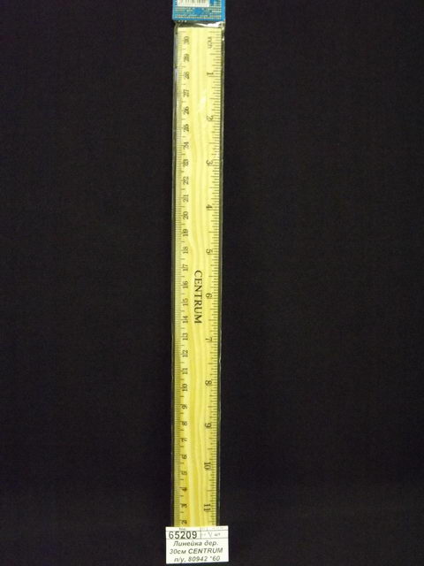 Линейка деревянная 30см CENTRUM пластиковая упаковка, 80942 *72