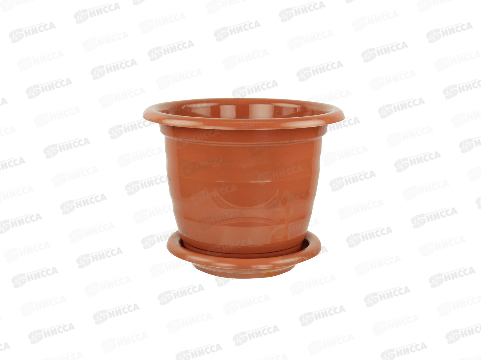 Горшок цветочный &quotВиола&quot 3,5 л с поддоном  (коричневый ) *18 М1533