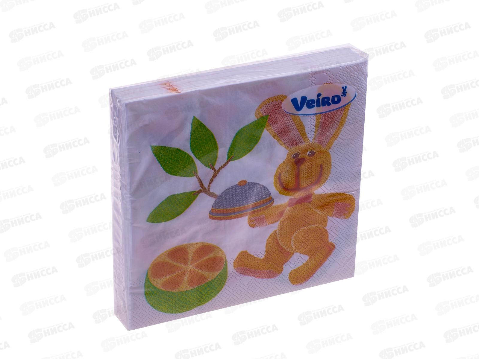 Салфетки 3 слойные 20 листов Вейро 33*33 Кролик *14  /33б3/20