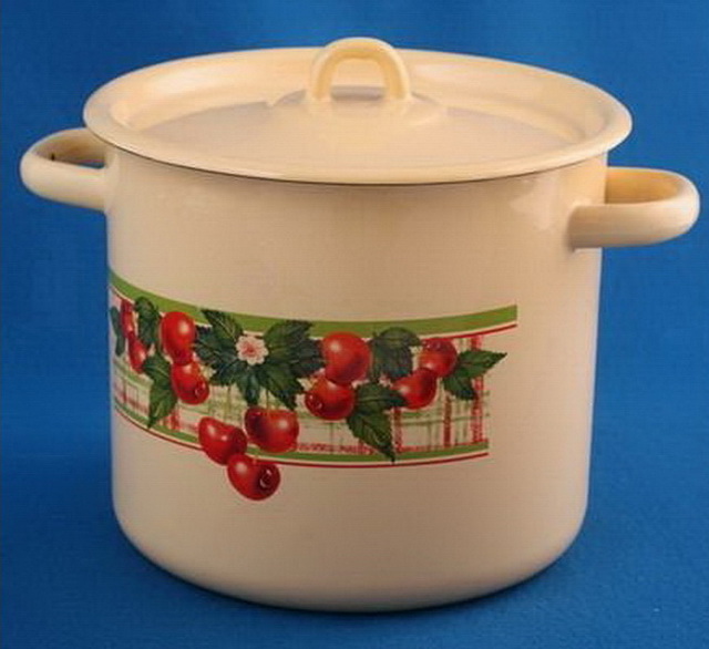 Кастрюля 5,5л цилиндрическая декорированная палевая с петлей С1617.П *4