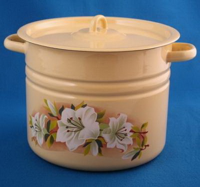 Кастрюля 9,0л цилиндрическая декорированная палевая с петлей С1622.П *2