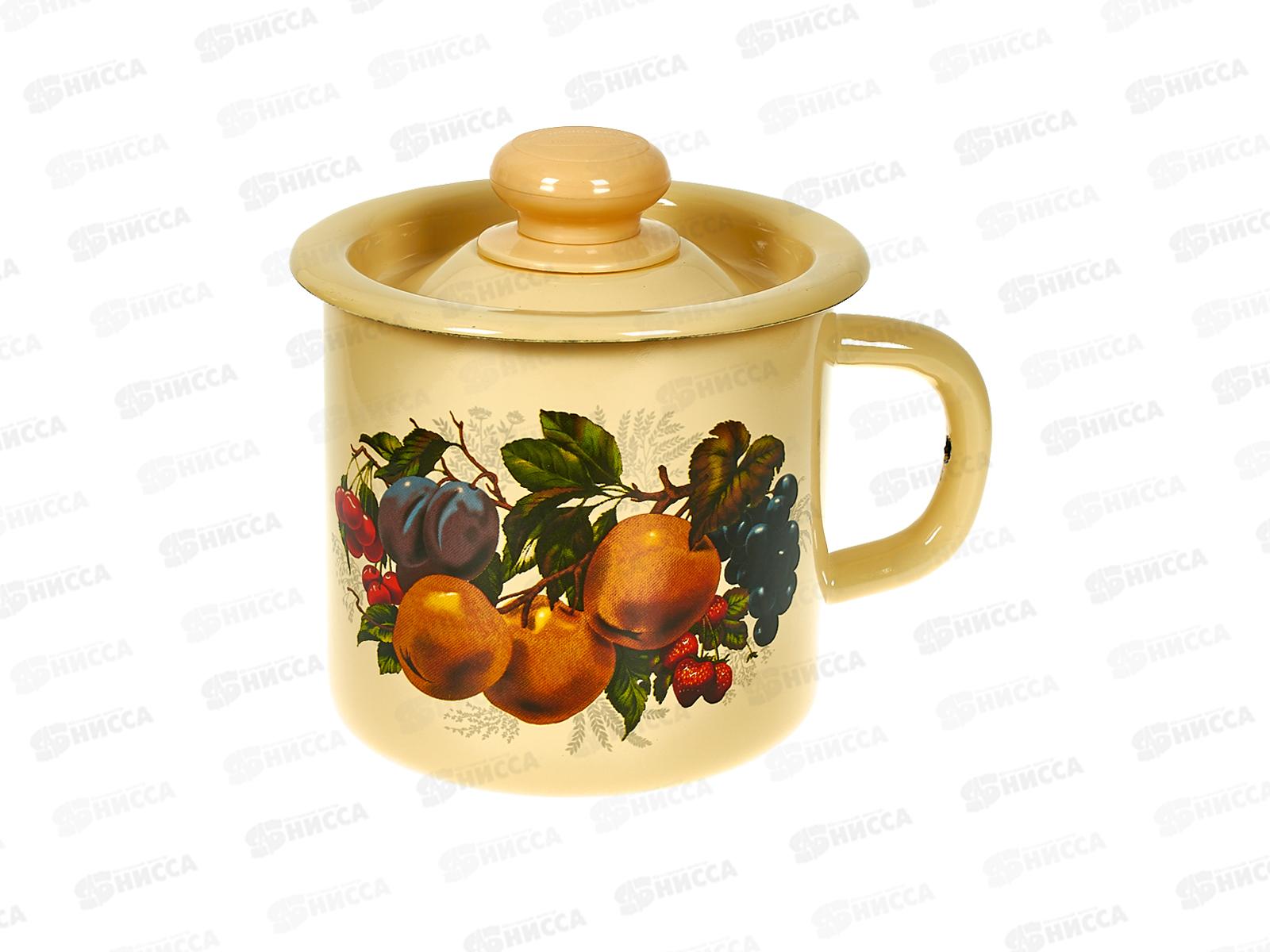 Кружка 1,0л с крышкой декорированная палевая С0207.3П *8