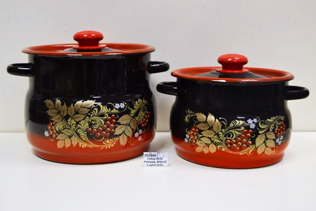 Набор №10 Рябинка  N10L05 2 предмета (4,0л и 5,5л) красно-черная