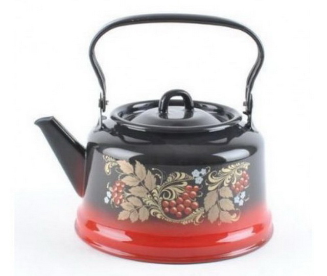 Чайник 3,5л декорированный красно-черный с петлей С2713.8 *4