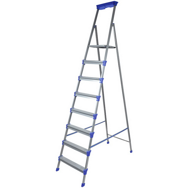 Стремянка широкие 8 ступеней(металлическая) СМ8