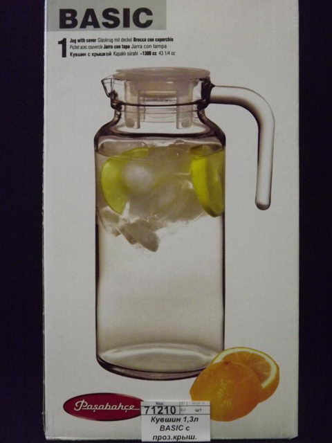 Кувшин 1,3л BASIC с прозрачной крышкой 43964 *6