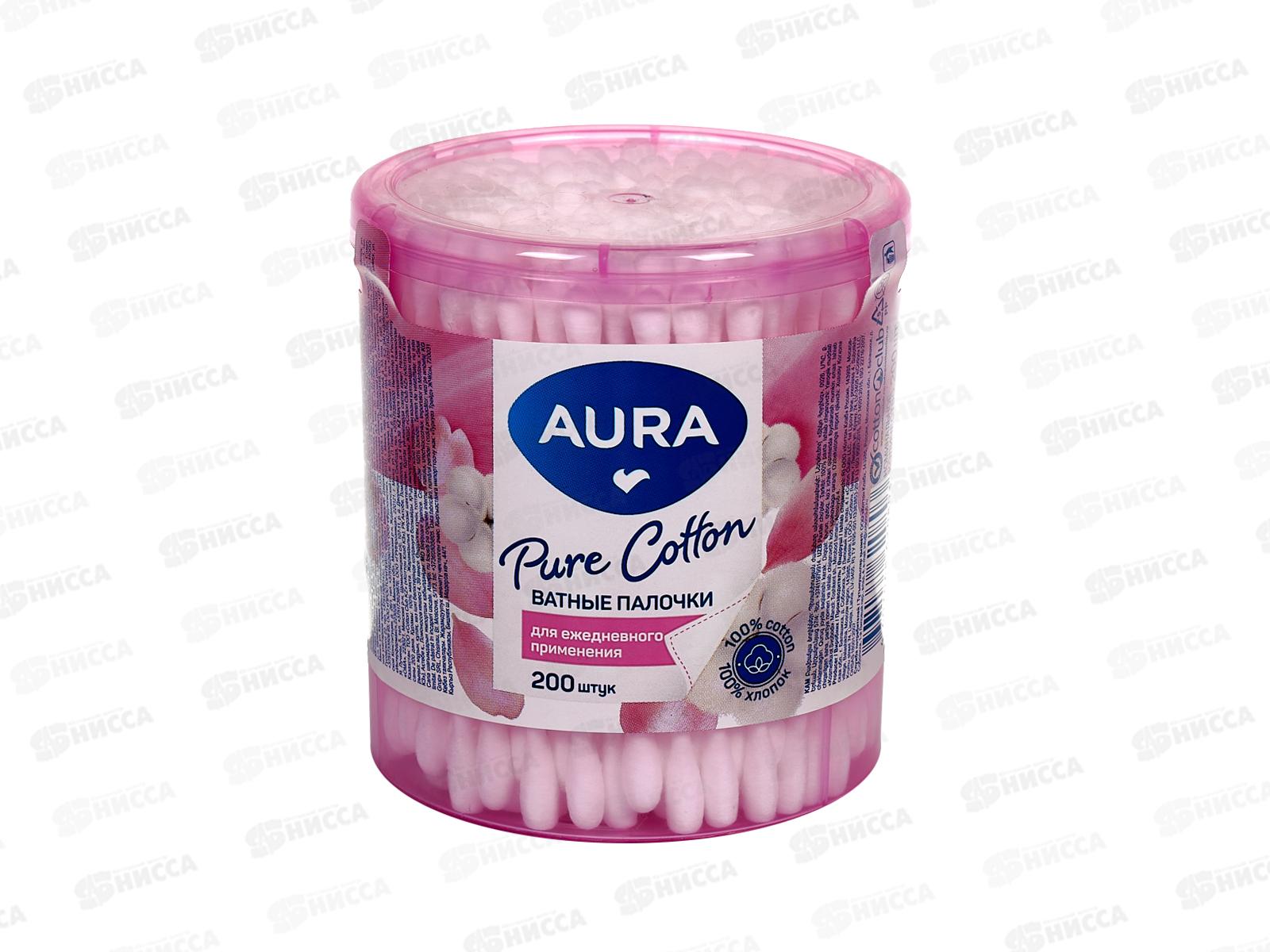 АУРА ватные палочки 200шт стакан *36