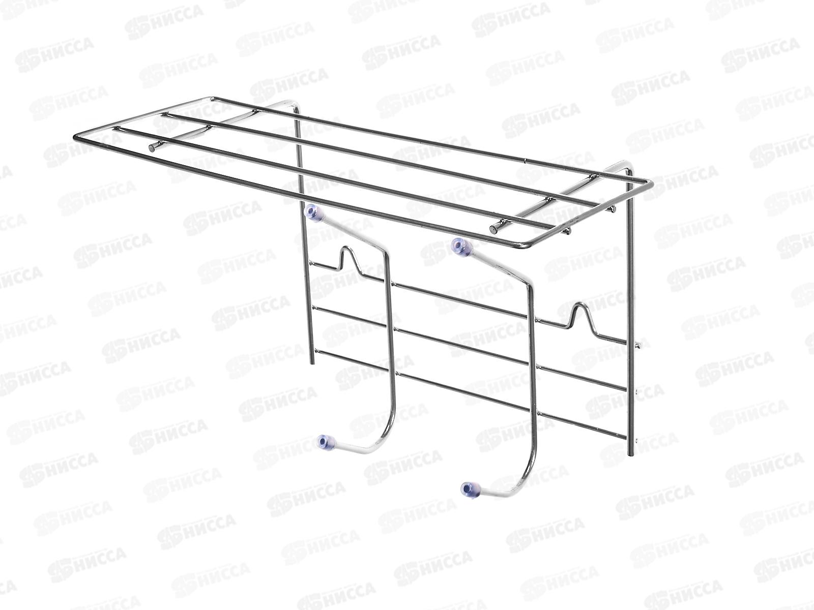 Вешалка для одежды 2 крючка с полкой хром АМ 17С *4   11219