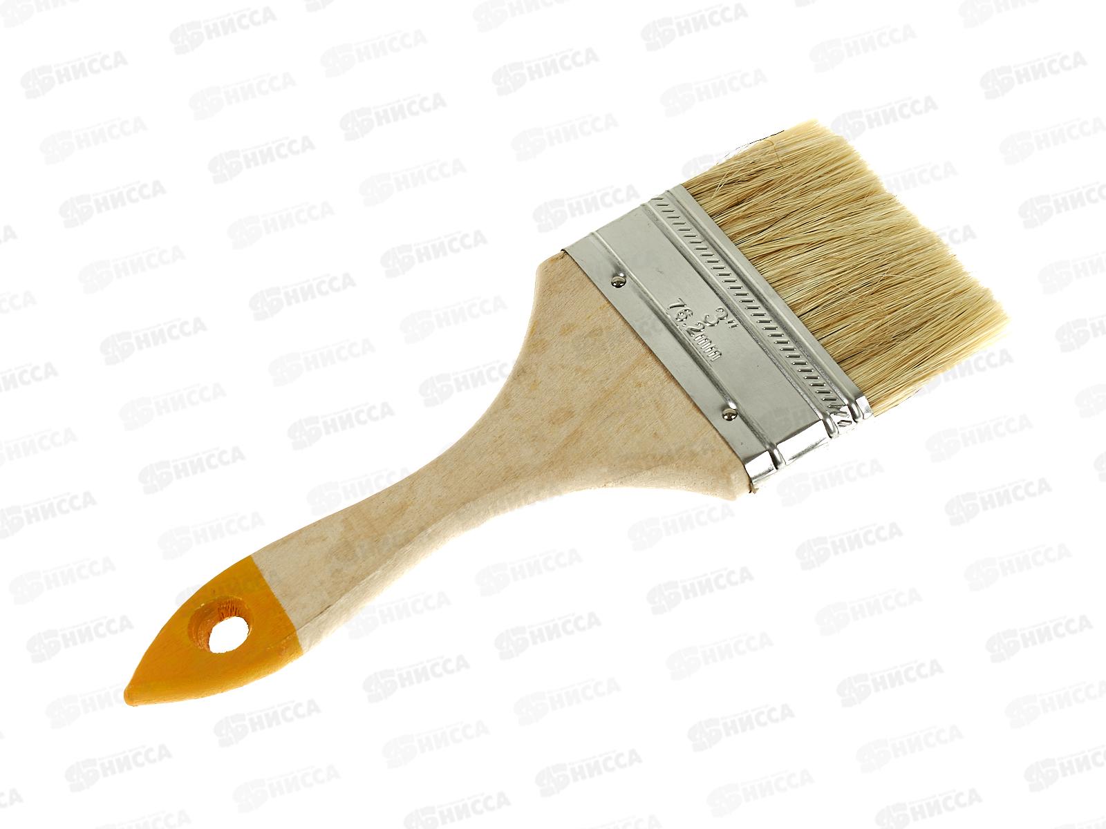 Кисть плоская  Хобби 3 Белый, (75мм) 0101930 *12/240