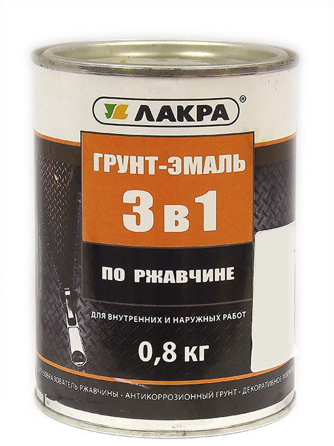 Грунт-эмаль 3в1 Серый 0,8кг  *10   Л СРОК ДО 04.26