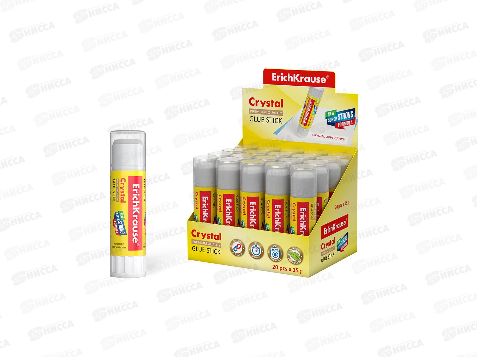Клей карандаш ERICH KRAUSE 15г Crystal, 11007 *20/480