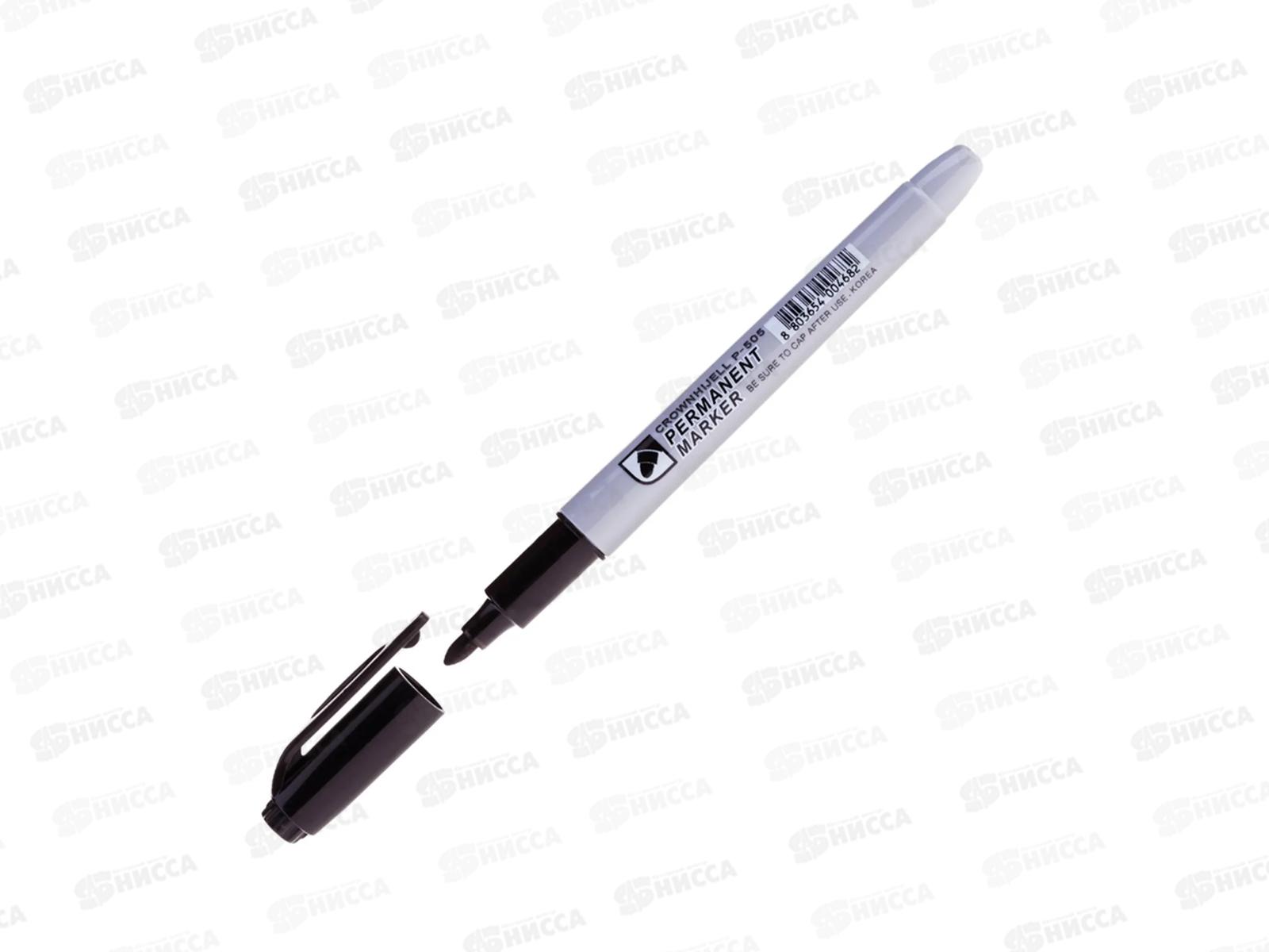 Маркер CROWN перманентный толстый , черный, P-505 *12/1152