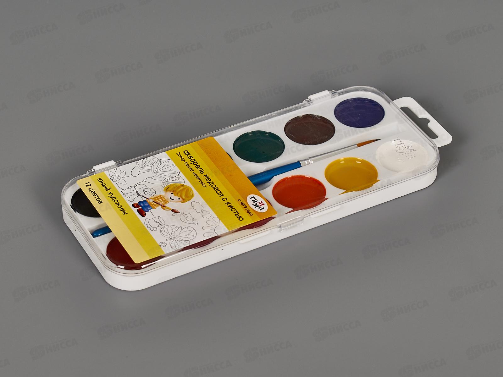 Акварель ГАММА Юный художник медовая, 12цв п/у, с/к, 212070 *33