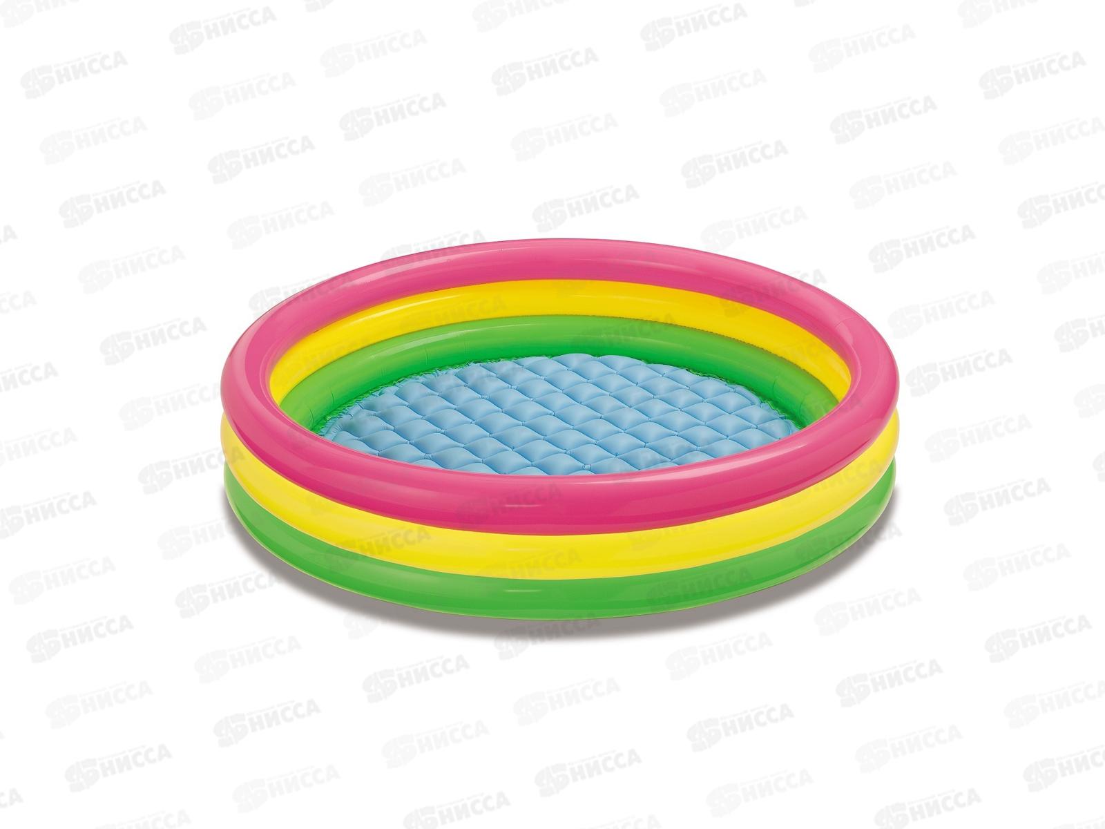 Бассейн 57422 (147х33см) Радуга 3-х секционный. надувное дно INTEX  *6