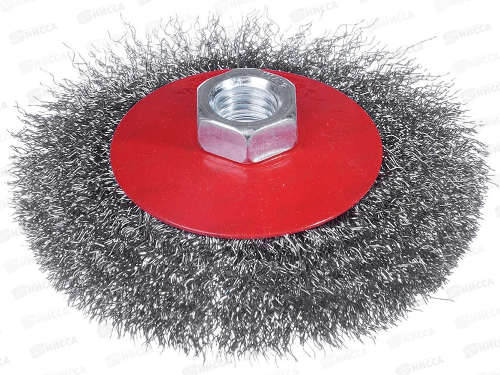 Щетка металлическая для Угловой Шлифовальной Машины 100мм/М14 (тарелка) ЕРМАК 656-041 г