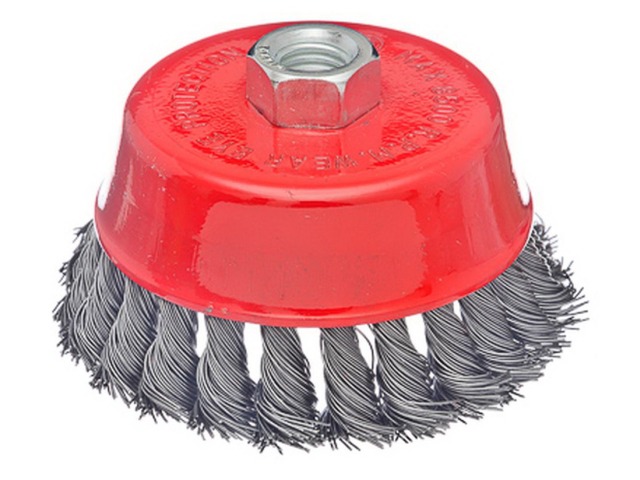 Щетка металлическая для Угловой Шлифовальной Машины 100мм/М14 крученая (чашка) ЕРМАК  656-047 г