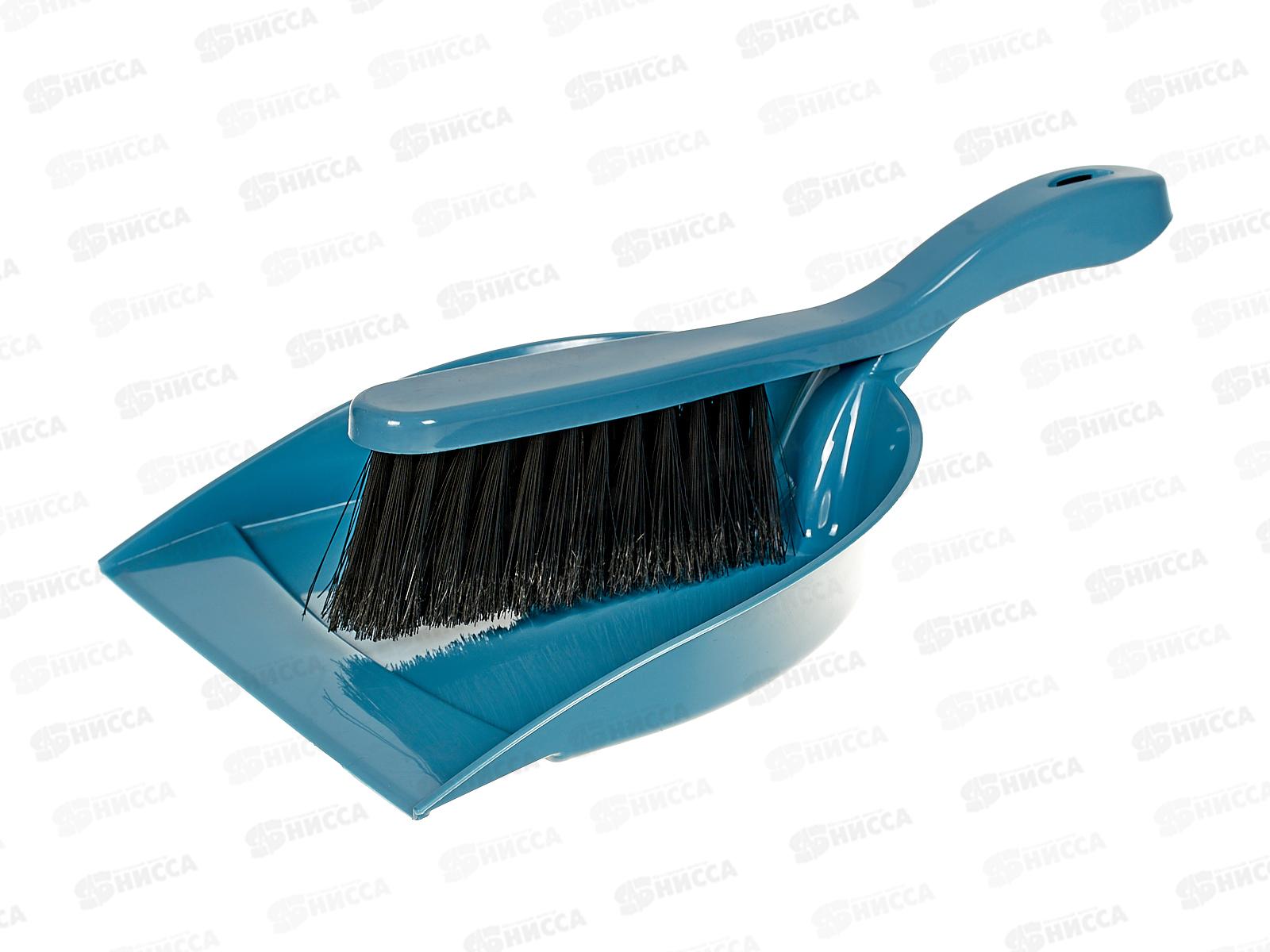 Щетка-сметка с совком ИДЕАЛ цвет Серо-голубой М5171 *22