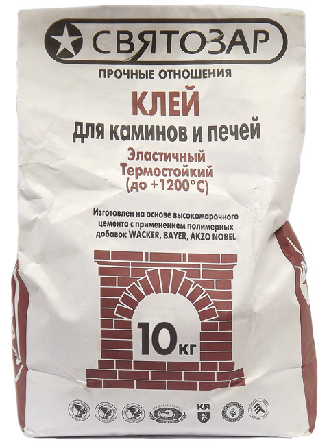 Клей для каминов и печей 10 килограмм  Святозар